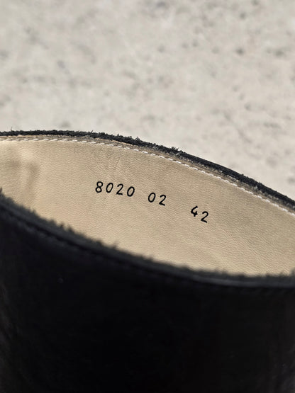 wjk by Jun Hashimoto 00s Black Bison Leather Back Zip Boots