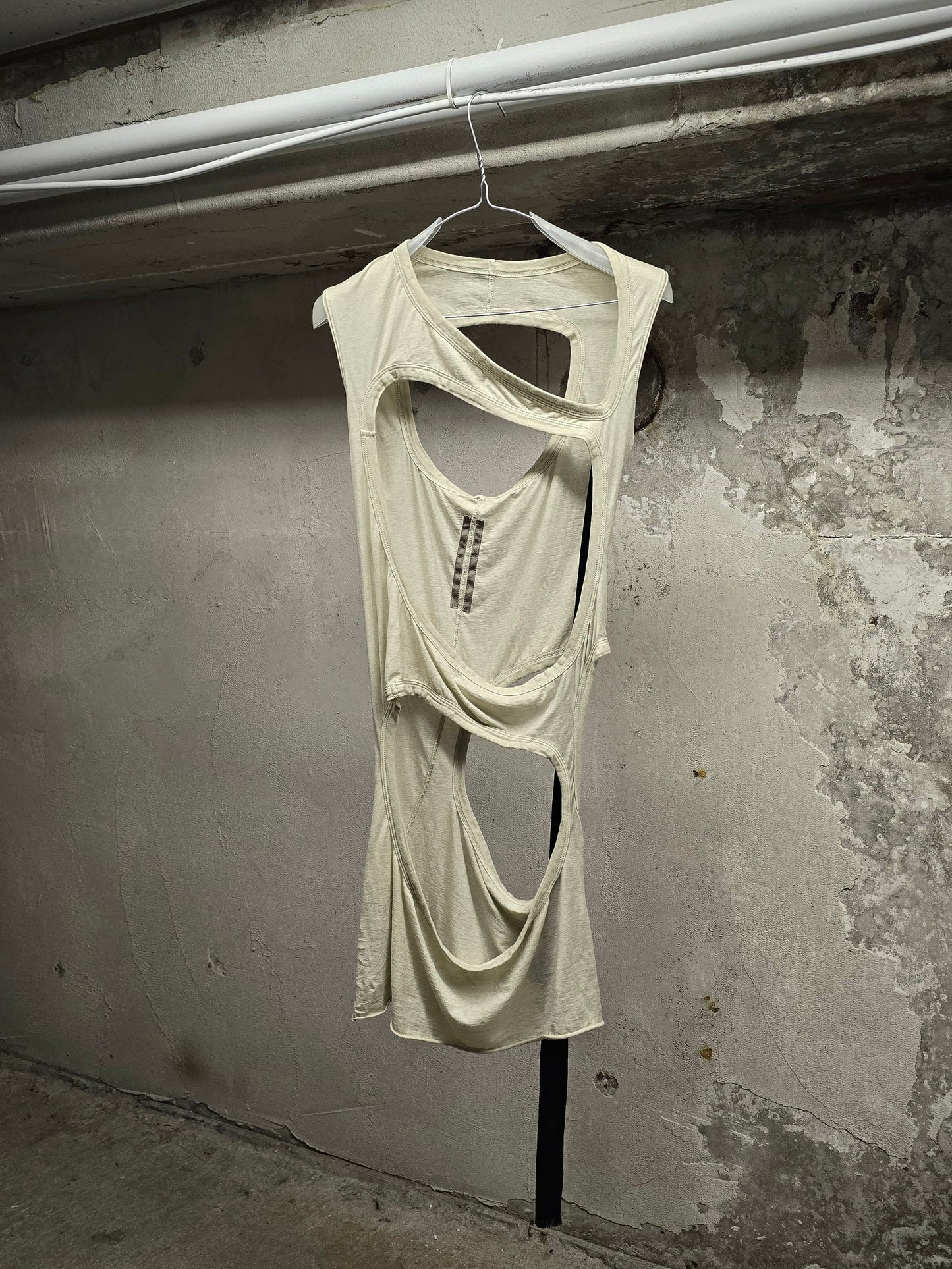Rick Owens DRKSHDW SS24 "LIDO" PEARL Asymmetric Membrane III Long Tank Top | Archive Fashion Toronto