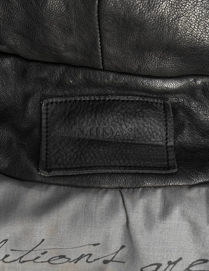 Midas Early 00s Concealed Hooded Bono Sheepskin Leather Jacket