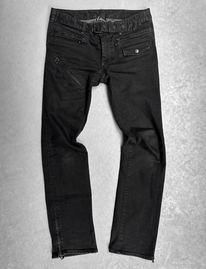 Number (N)ine SS05 “Nightcrawler” Multi-zip Skinny Rider Denim