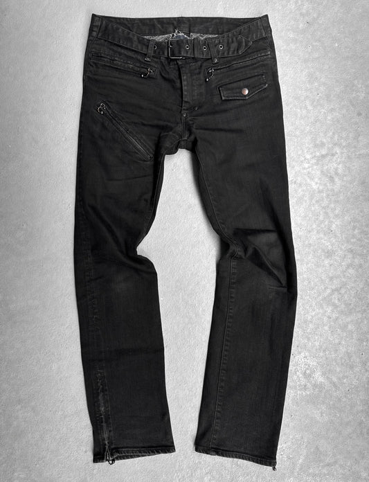 Number (N)ine SS05 “Nightcrawler” Multi-zip Skinny Rider Denim