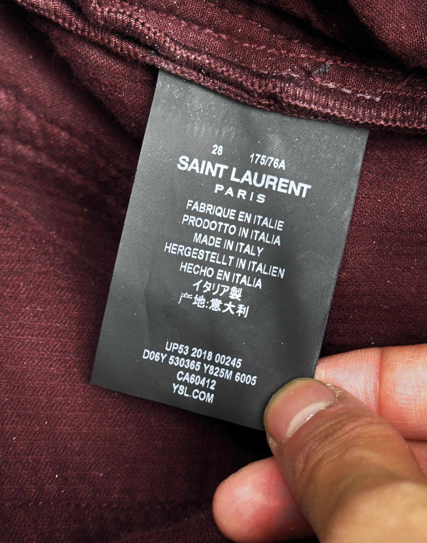 Saint Laurent Paris SS18 ‘D17’ Red Corduroy Bootcut Flare Pants