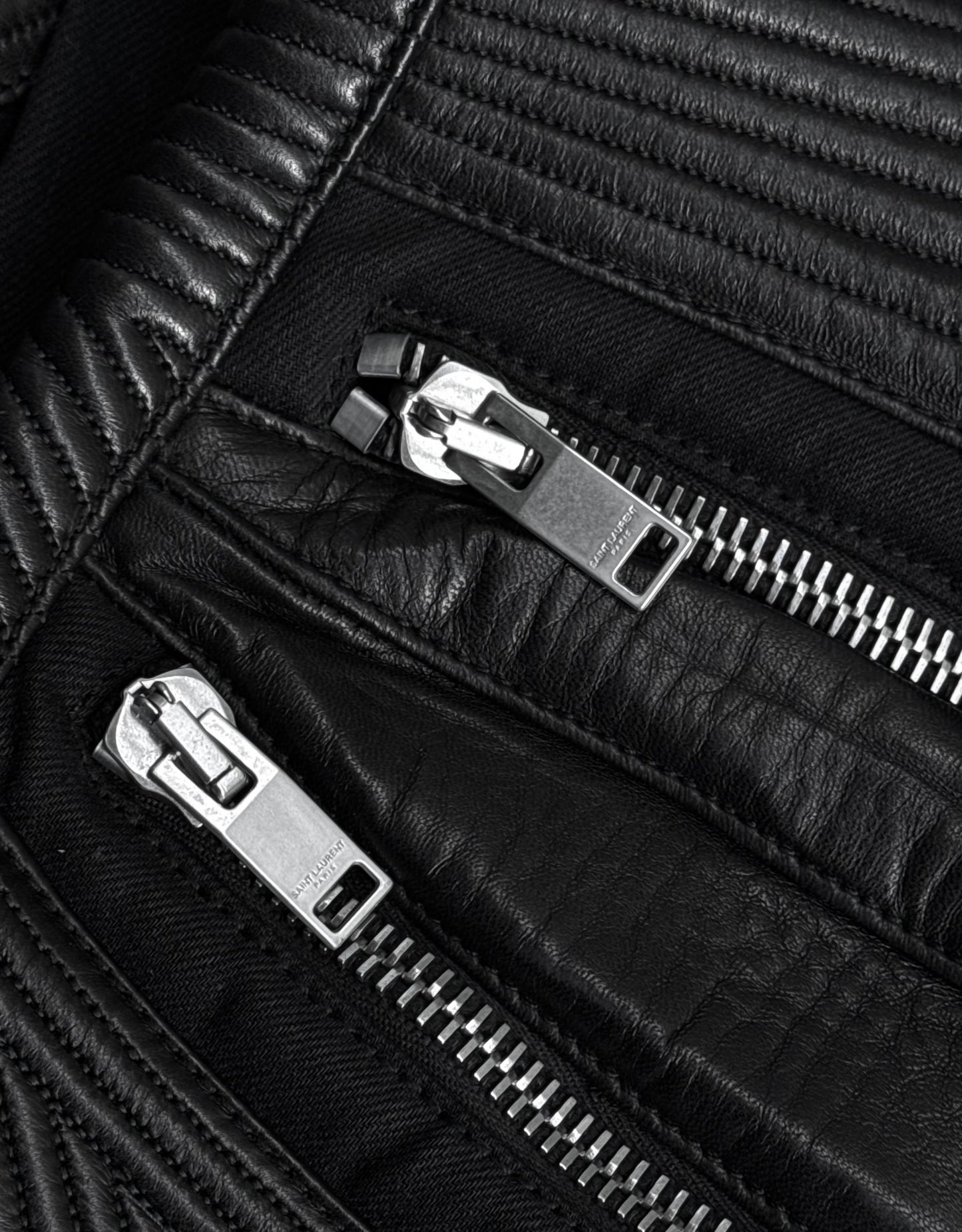 Saint Laurent Paris AW13 ‘D04’ Leather Biker Skinny Denim