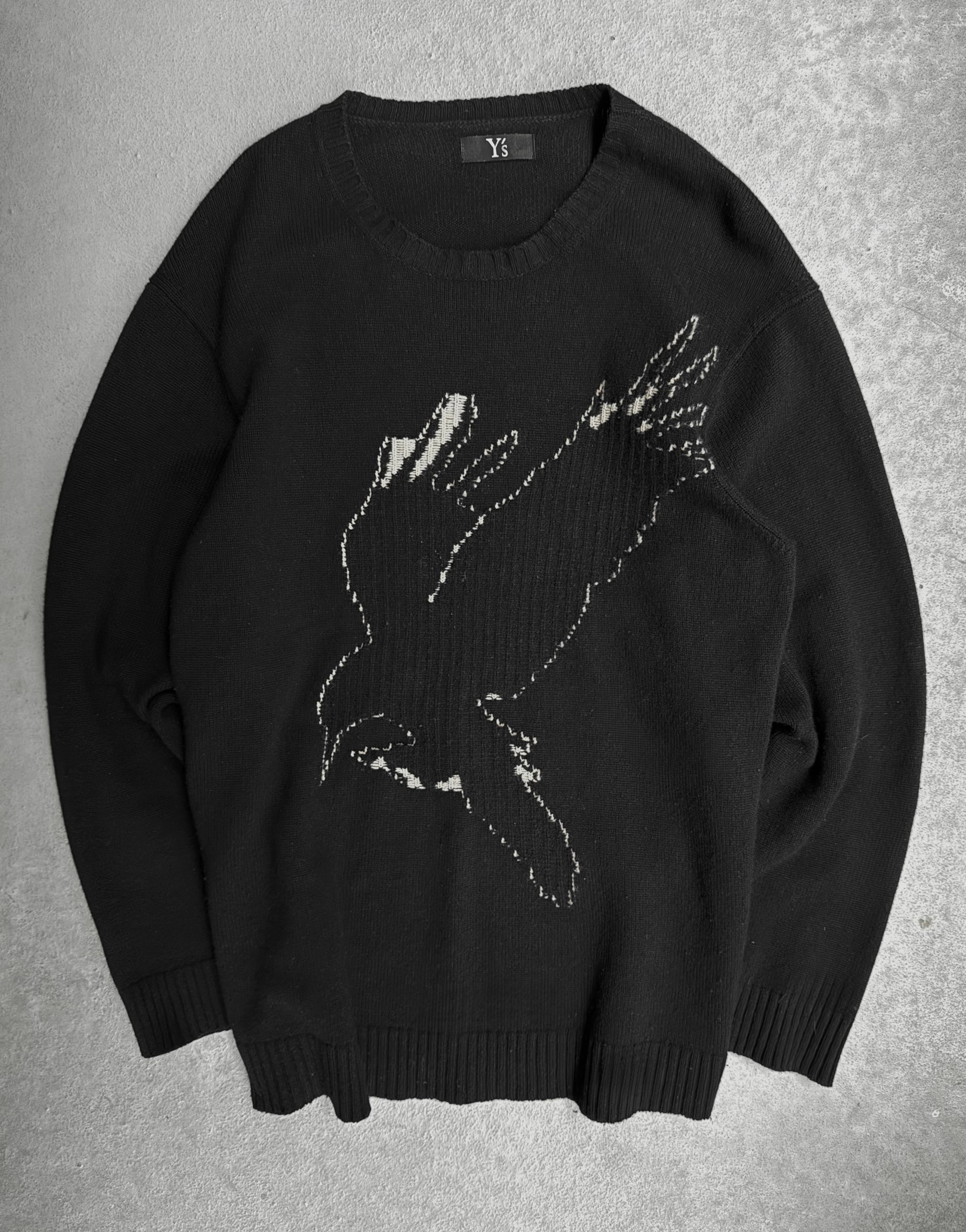 Y's by Yohji Yamamoto AW21 Oversized Black Crow Wool Knit