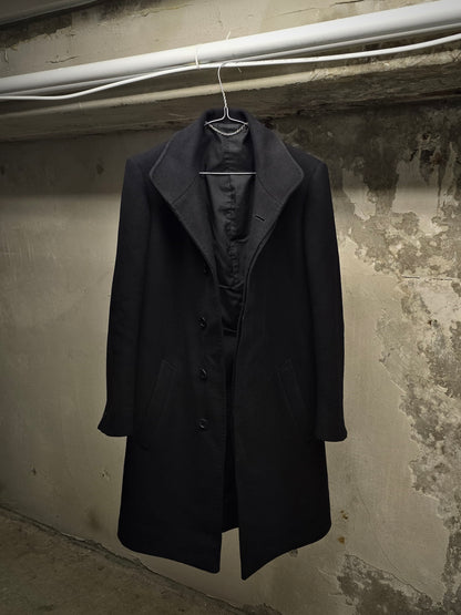 Carol Christian Poell AW01-02 "Public Freedom" High Neck Wool Coat detail | DRIEW GARMENTS