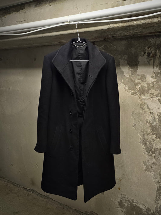 Carol Christian Poell AW01-02 "Public Freedom" High Neck Wool Coat detail | DRIEW GARMENTS