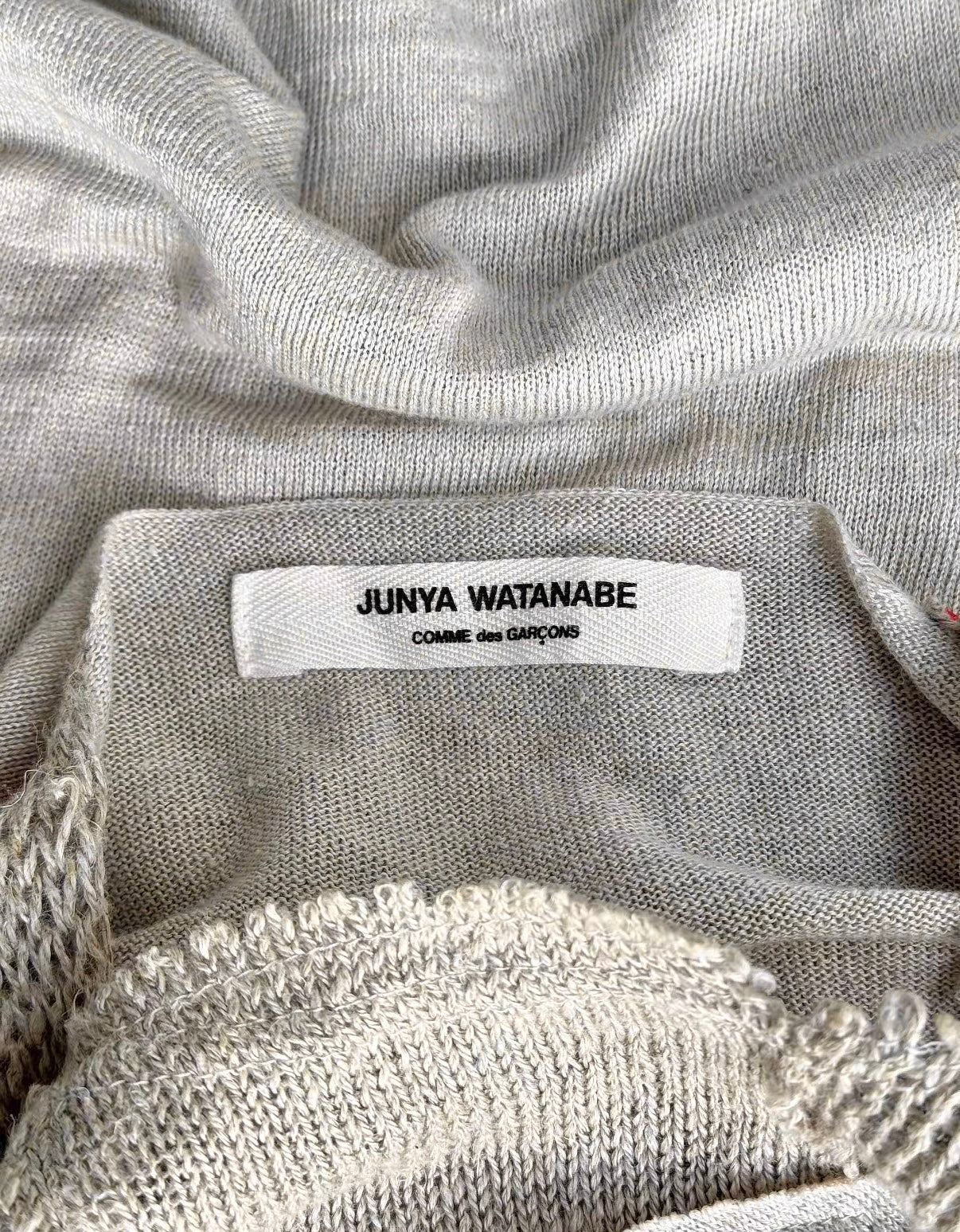 Junya Watanabe SS03 Beige Patchwork Linen Knit Long-sleeve detail | DRIEW GARMENTS