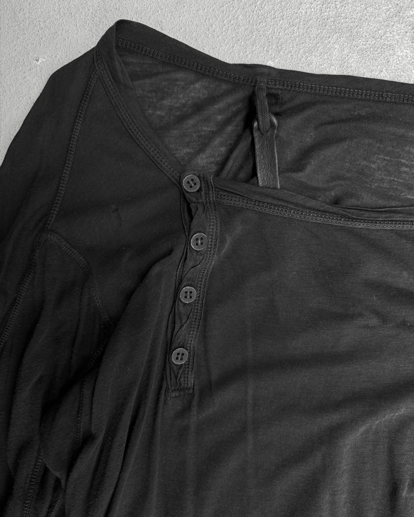 Boris Bidjan Saberi SS15-16 Over-dyed Ribbed Raglan 3/4 Long-sleeves