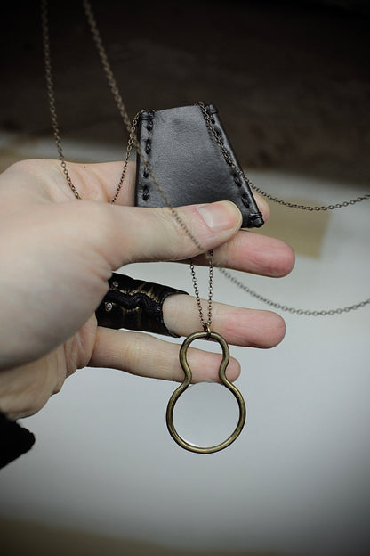 DEVOA x ï o l o m 'DH-KPTB' Brass Chain GUIDI Calf Leather Glass Loupe