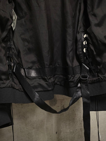 *SAMPLE* Helmut Lang SS01 Bungee Cord Cut Out Lambskin Leather Jacket