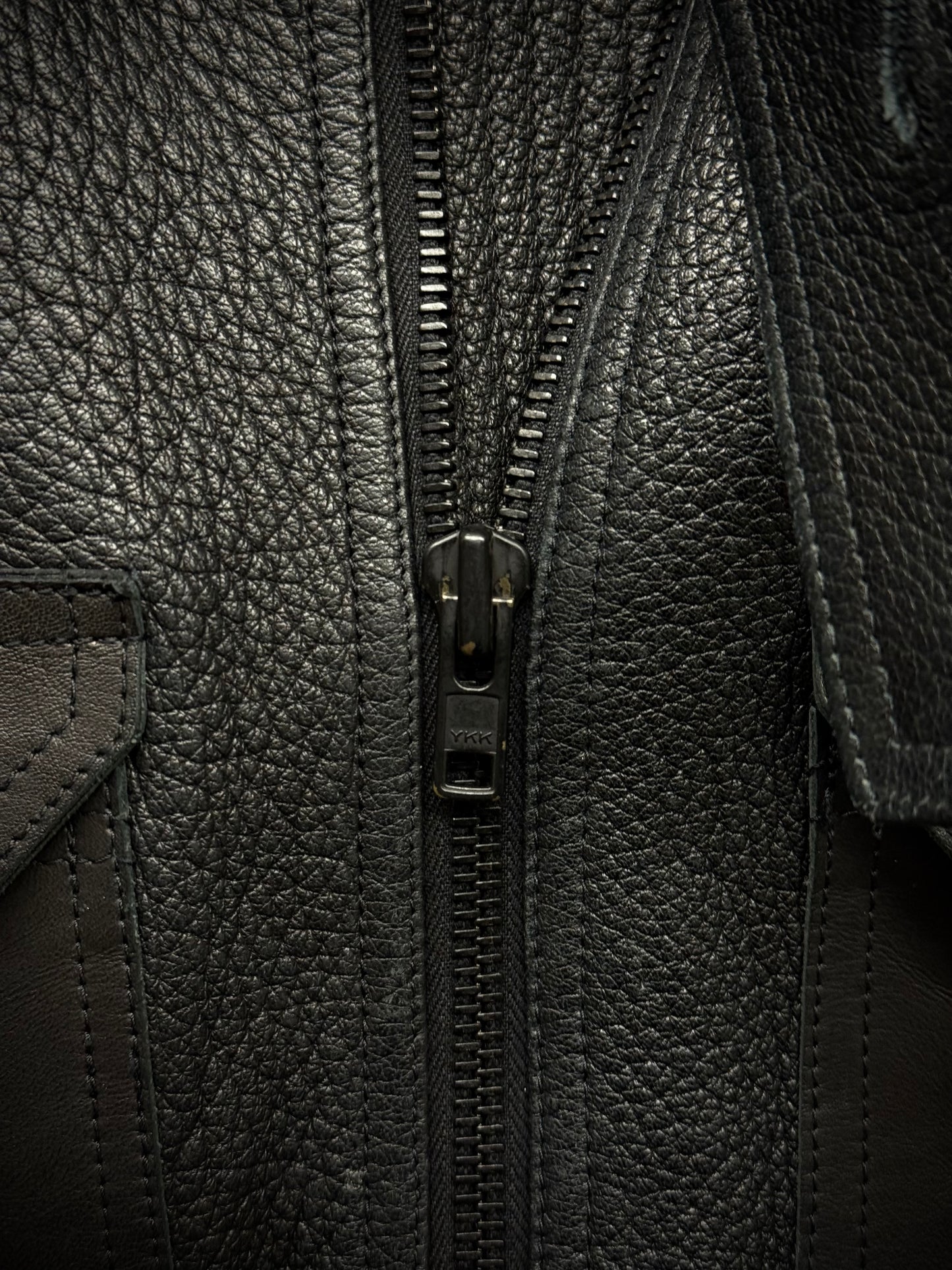 Rick Owens AW16 "MASTODON" Glitter Trench Cropped Ram Leather Jacket detail | DRIEW GARMENTS