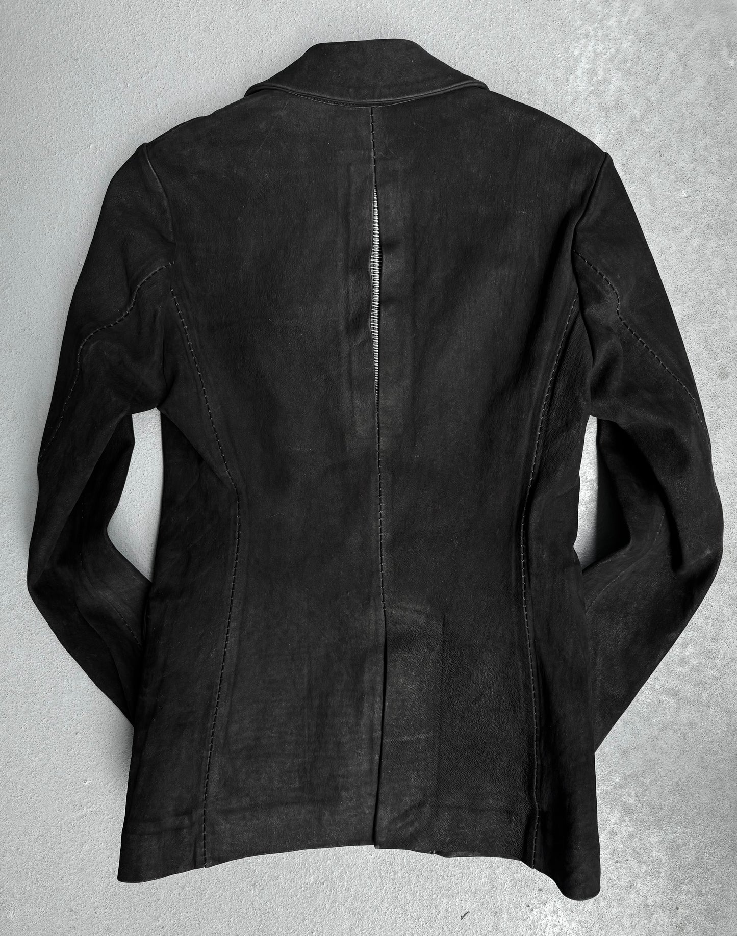 Isaac Sellam: “Experience” Calfskin Suede Leather Pionnier Spine Jacket