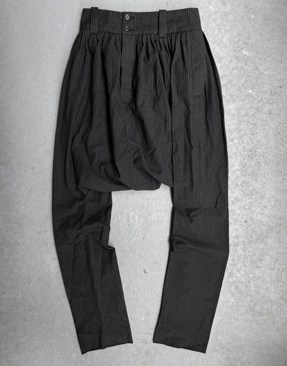 DIOR HOMME AW07 “NAVIGATE” Pleated Pinstriped Sarouel Drop-crotch Trousers