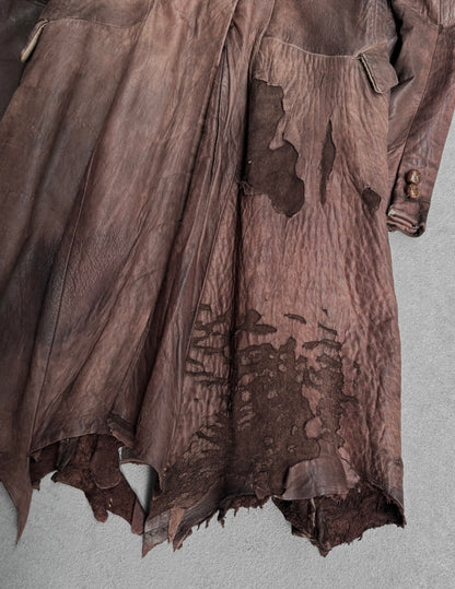 MiharaYasuhiro Early 00s Distressed Sheepskin Leather Coat
