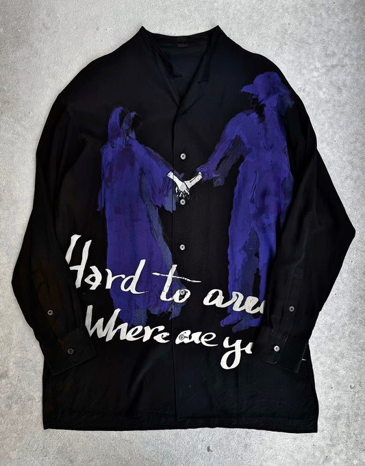 Yohji Yamamoto POUR HOMME SS20 ‘Holding Hands’ Silk Button-up Shirt