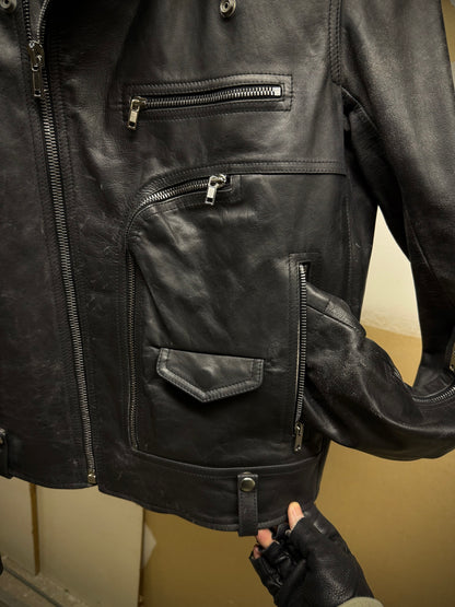 Rick Owens SS25 "HOLLYWOOD" Bauhaus Stooges Calf Leather Jacket detail | DRIEW GARMENTS