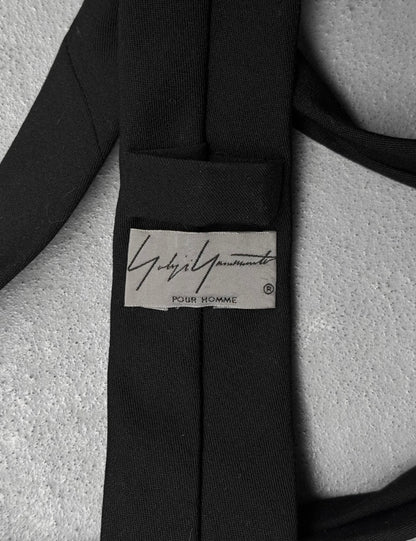 Yohji Yamamoto POUR HOMME AW20 Kanji Embroidered Wool Gabardine Tie