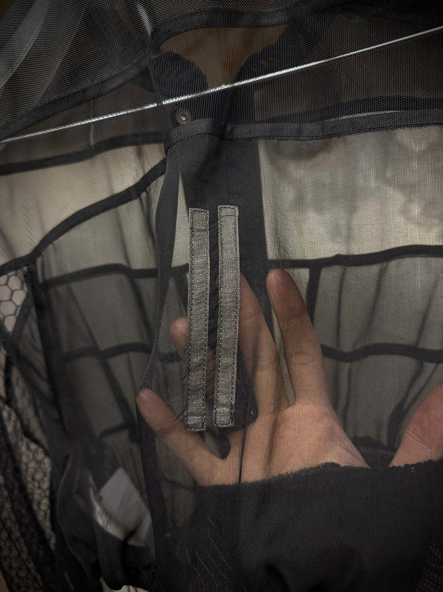 Rick Owens SS23 "EDFU" Silk-trimmed Sheer Collage Bomber Jacket detail | DRIEW GARMENTS
