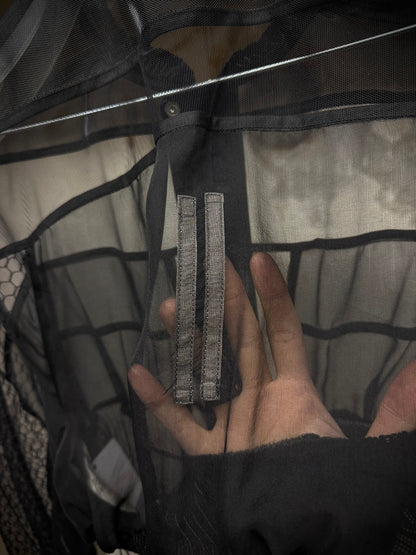 Rick Owens SS23 "EDFU" Silk-trimmed Sheer Collage Bomber Jacket detail | DRIEW GARMENTS
