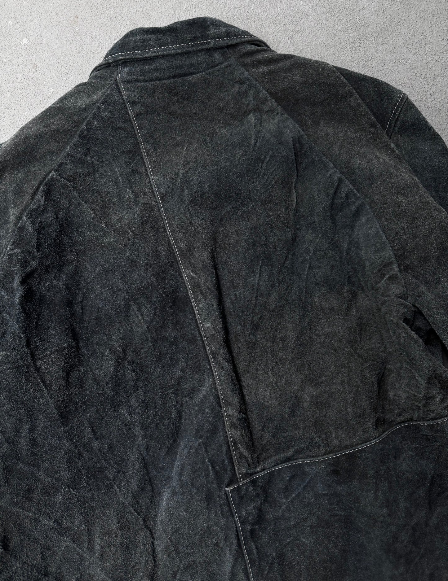 Taichi Murakami AW25 Indigo Hand-Dyed Reverse Calf Leather Work Jacket