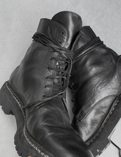 GUIDI ‘795V_N’ Black Horse Leather Lace-up Boots