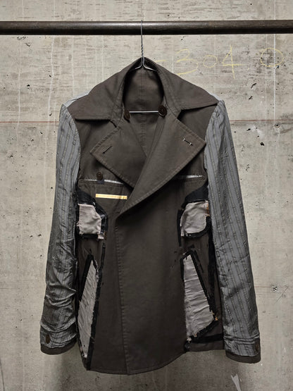 Carol Christian Poell SS03 'OM/1786T WEAVE/14' Dark Khaki Caban Coat