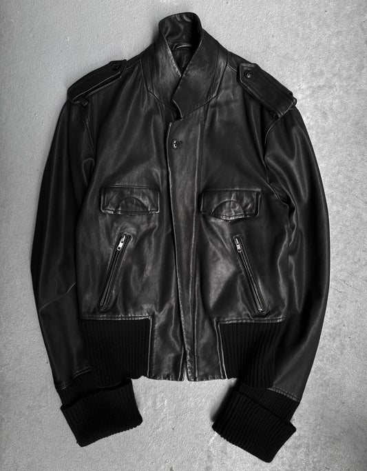 Ann Demeulemeester AW06 Lambskin Leather Asymmetrical Rider Jacket