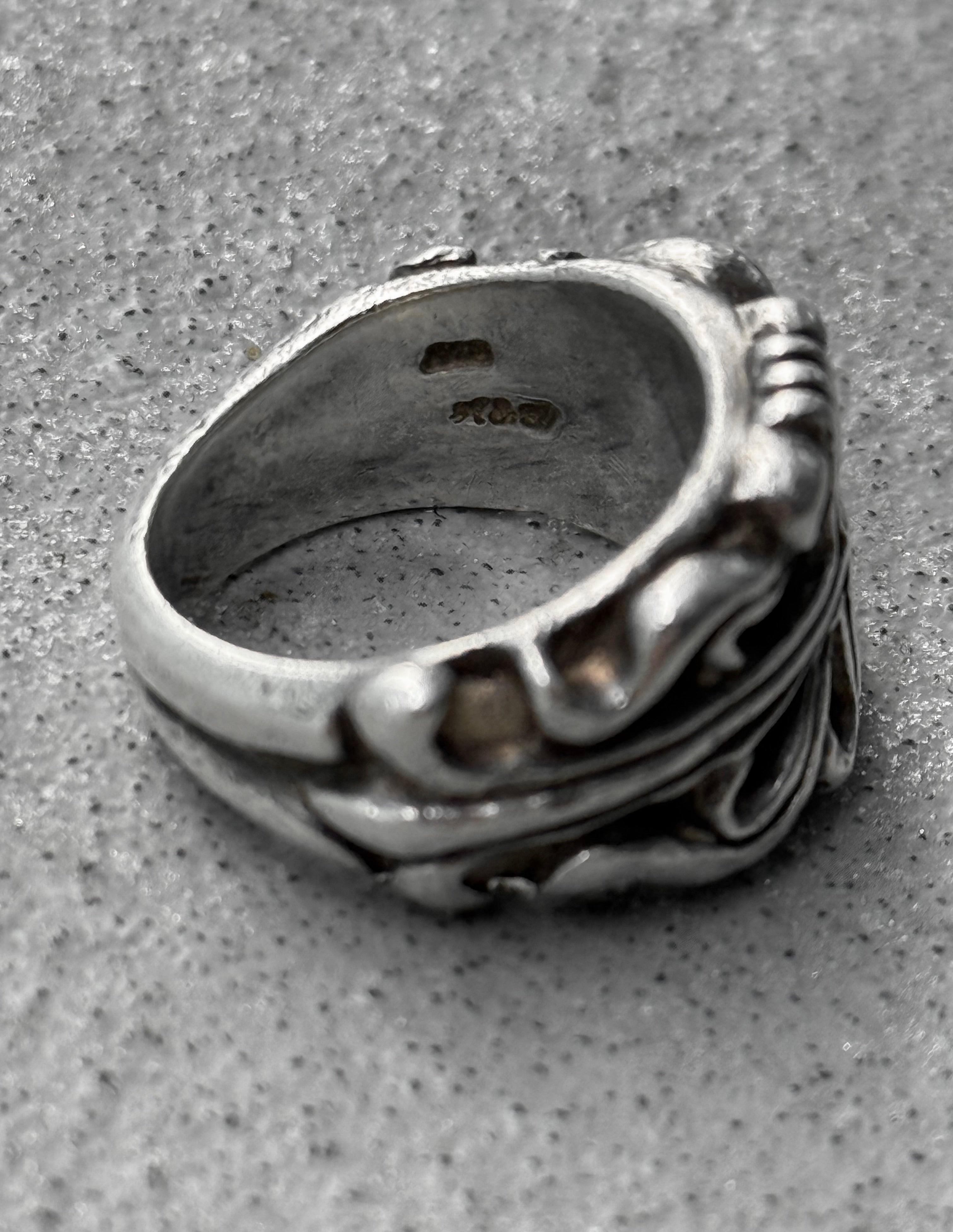 A&G Rock N' Roll Couture Early 00s Floral Cross Silver Ring – DRIEW