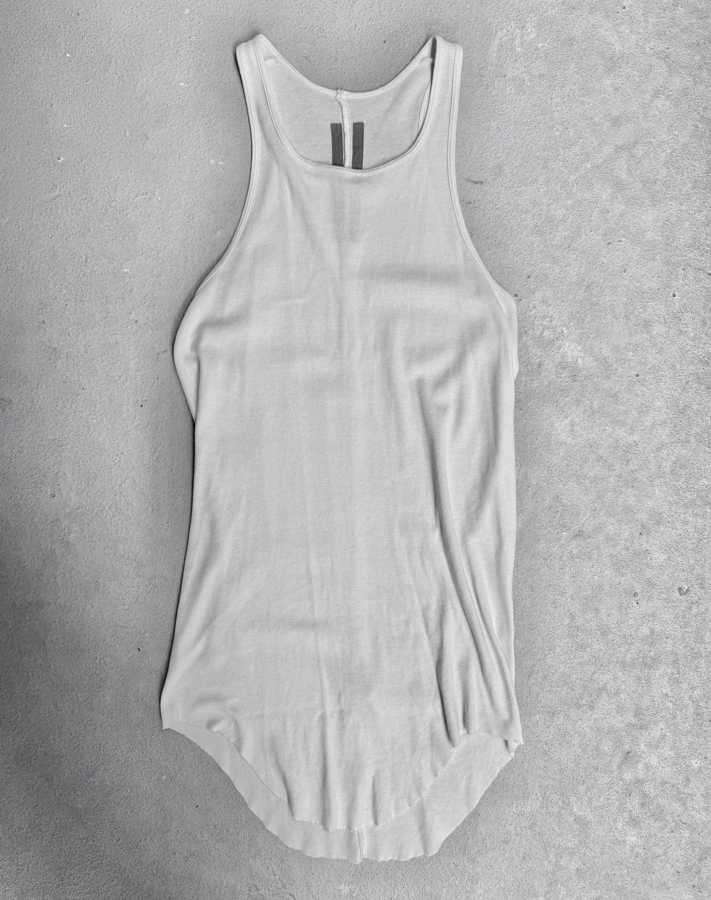Rick Owens SS18 "DIRT" Natural Raw Hem Tank Top
