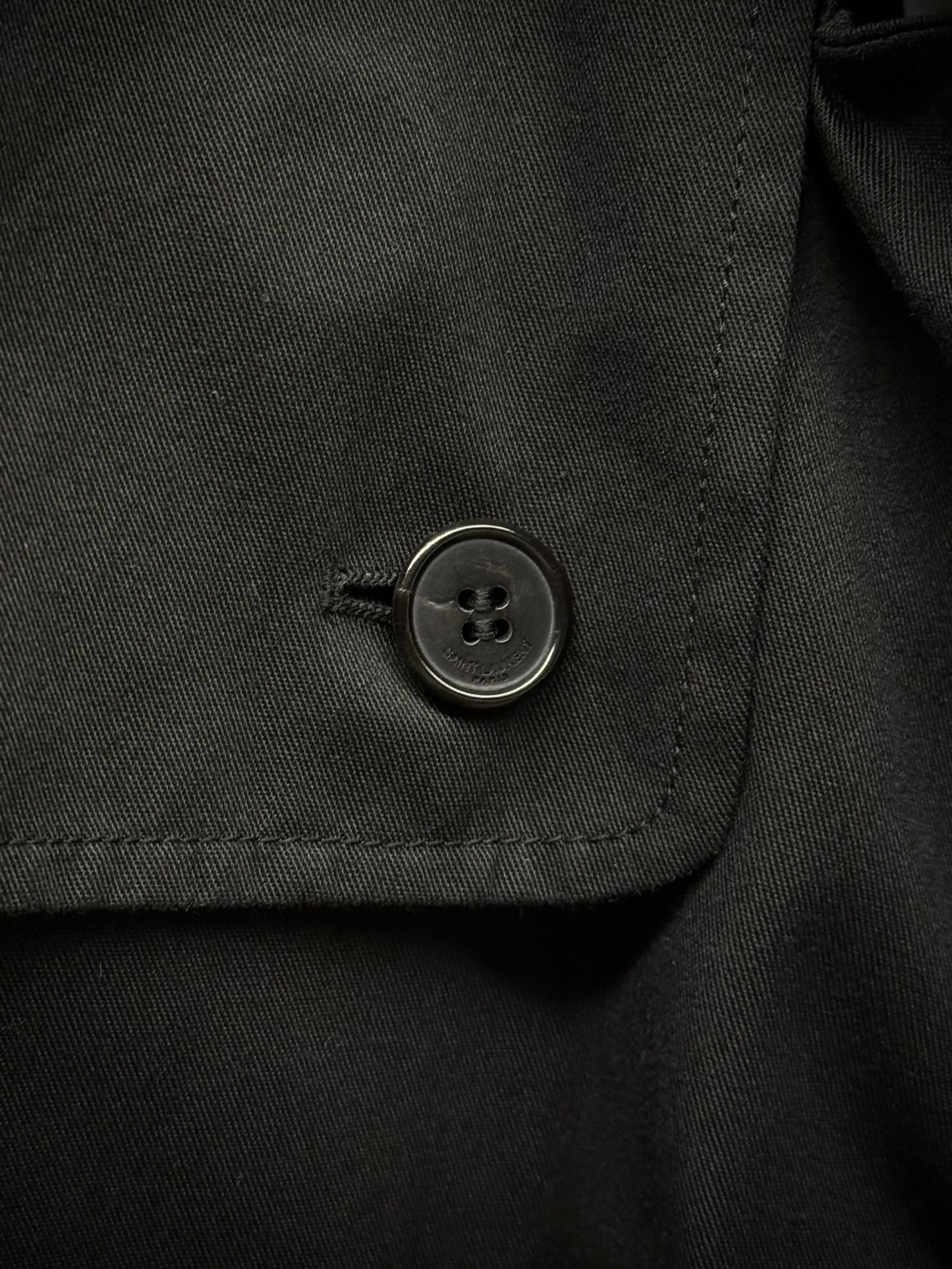 Saint Laurent Paris by Hedi Slimane SS14 Black Classic Trench Coat detail | DRIEW GARMENTS