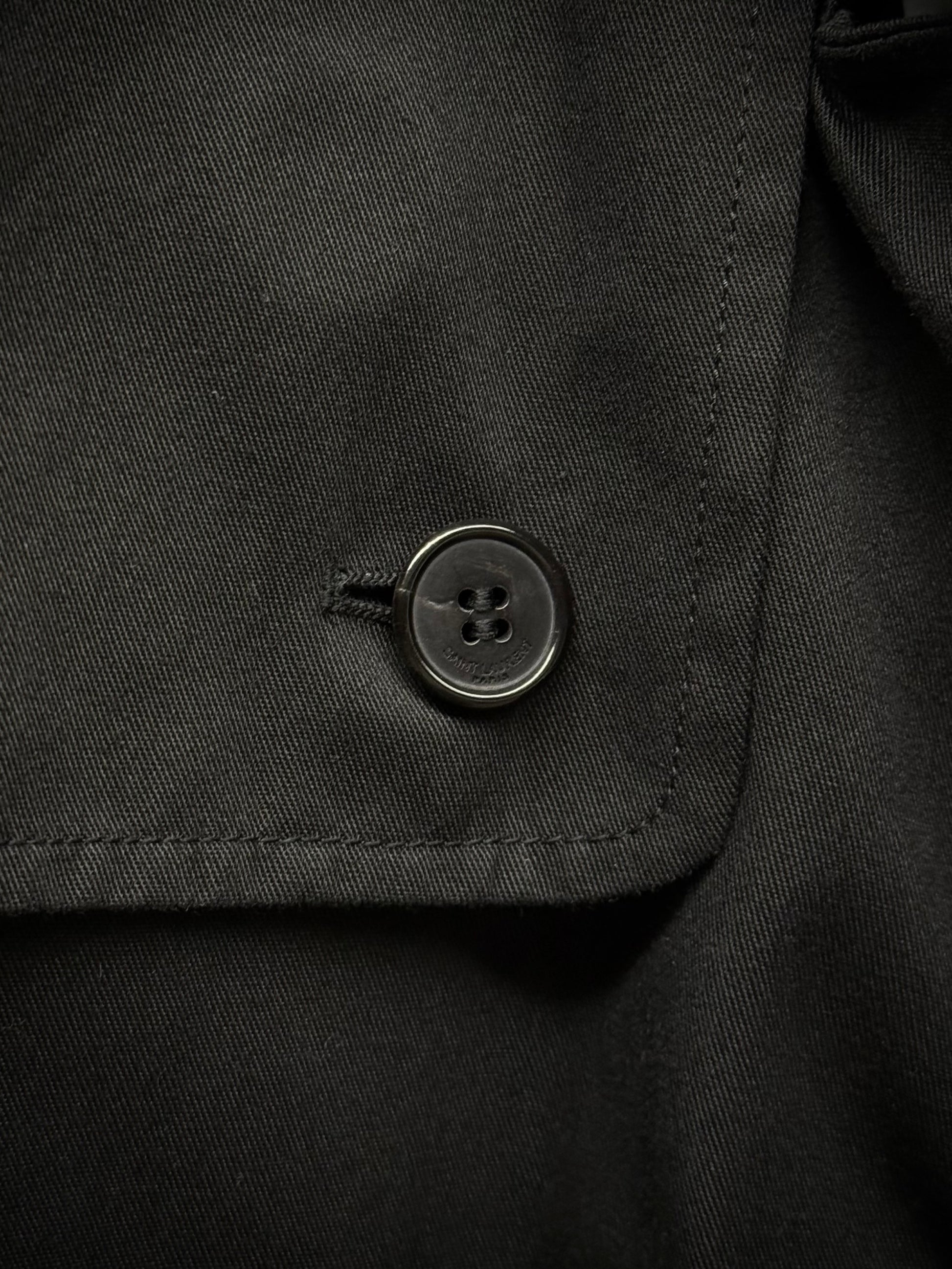 Saint Laurent Paris by Hedi Slimane SS14 Black Classic Trench Coat detail | DRIEW GARMENTS