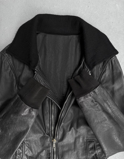 Rick Owens AW08 “STAG” Wool Collar Calfskin Leather Jacket
