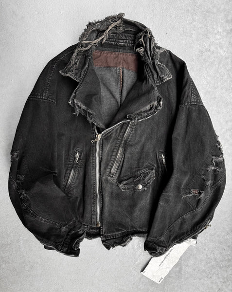 JULIUS Edition Distressed 12oz Denim Biker Jacket | DRIEW