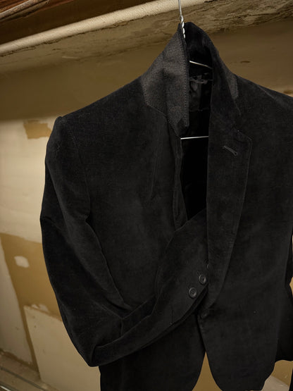 Rick Owens AW16 "MASTODON" Cotton Linen Single Button Velvet Blazer detail | DRIEW GARMENTS