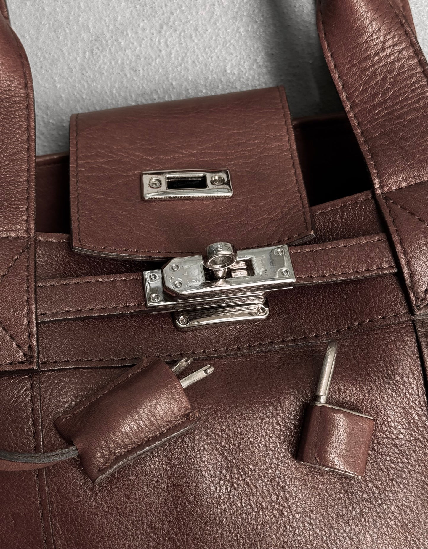 SAN Hideaki Mihara x HOSU.APTD Early 00s ‘Birkin’ Cow Leather Hand Bag