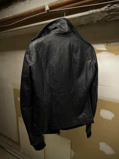 Rick Owens AW13 "PLINTH" High Neck Intarsia Calf Leather Jacket
