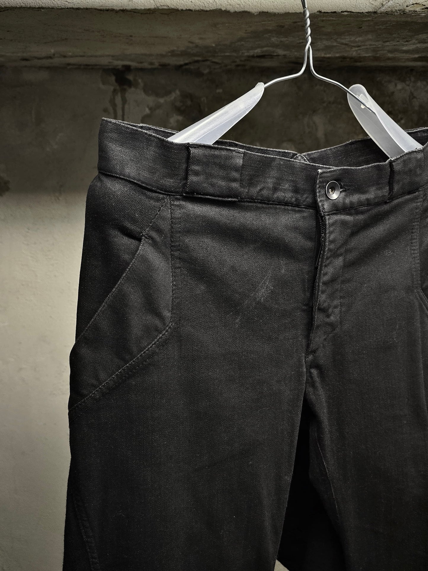Gareth Pugh AW10-11 Back Skirt Layered Waxed Skinny Denim