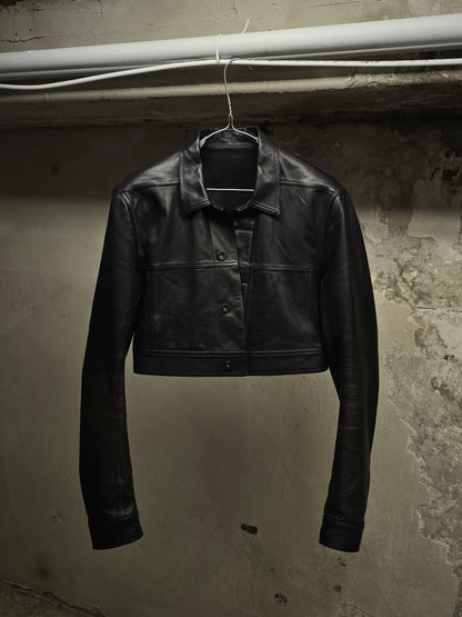 Rick Owens SS18 "DIRT" 'Little Joe' Cropped Calf Leather Jacket