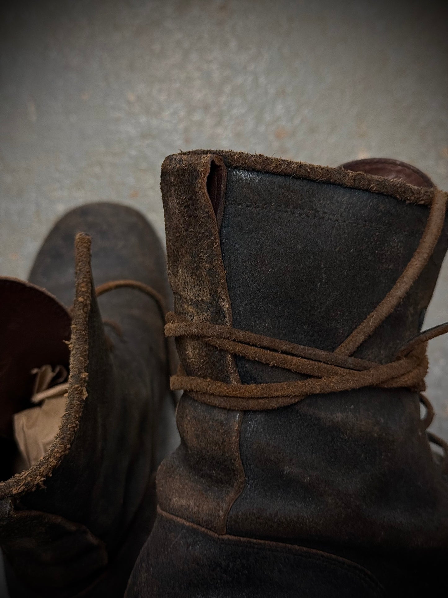 Carpe Diem Early 00s Distressed Horse Leather ‘S23M’ Lace-up Boots