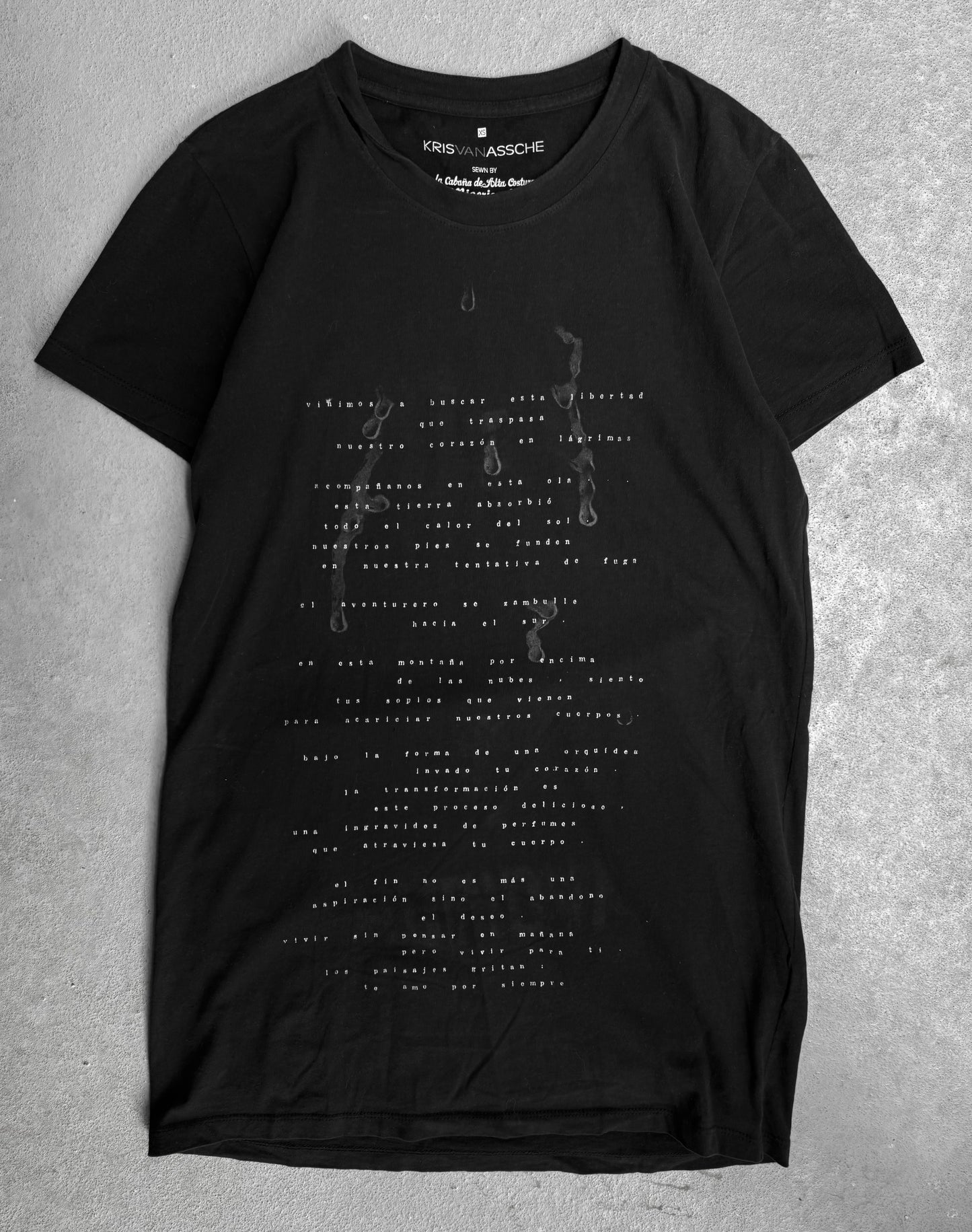 KRISVANASSCHE Early 00s ‘Raindrops Poem’ Graphic T-Shirt