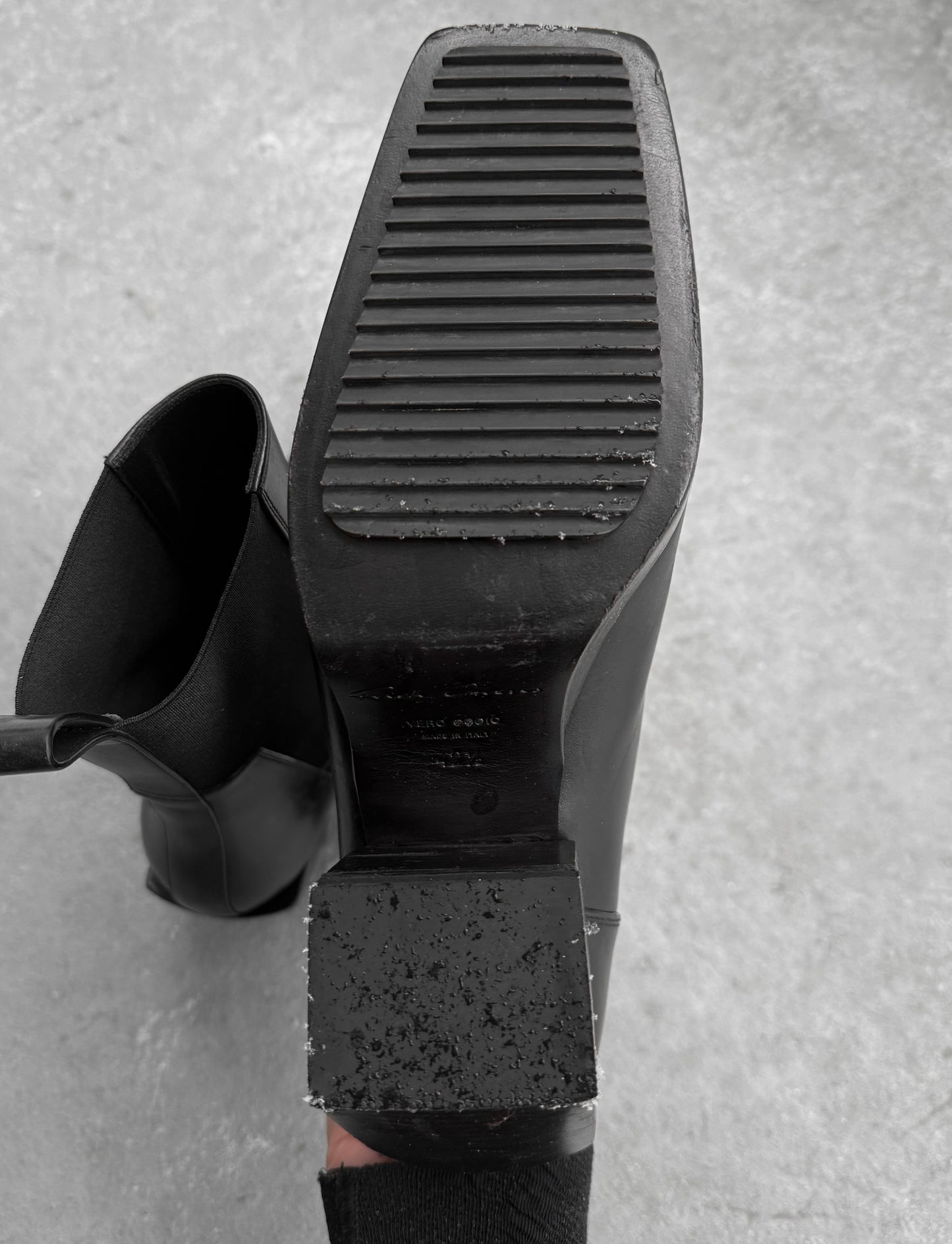 Rick Owens SS22 "FOGACHINE" Heeled Sliver Calf Leather Chelsea Boots