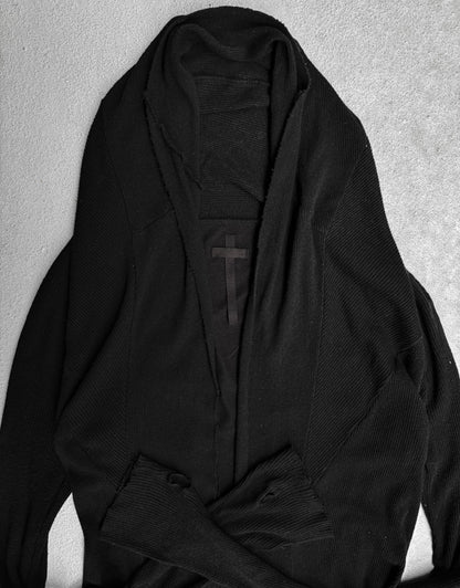 L.G.B Early 00s Back Cross Ribbed Cotton Cardigan