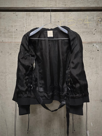 *SAMPLE* Helmut Lang SS01 Bungee Cord Cut Out Lambskin Leather Jacket