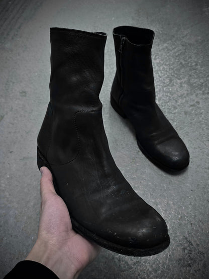 Isamu Katayama "BACKLASH" Side Zip Deerskin Leather boots detail | DRIEW GARMENTS