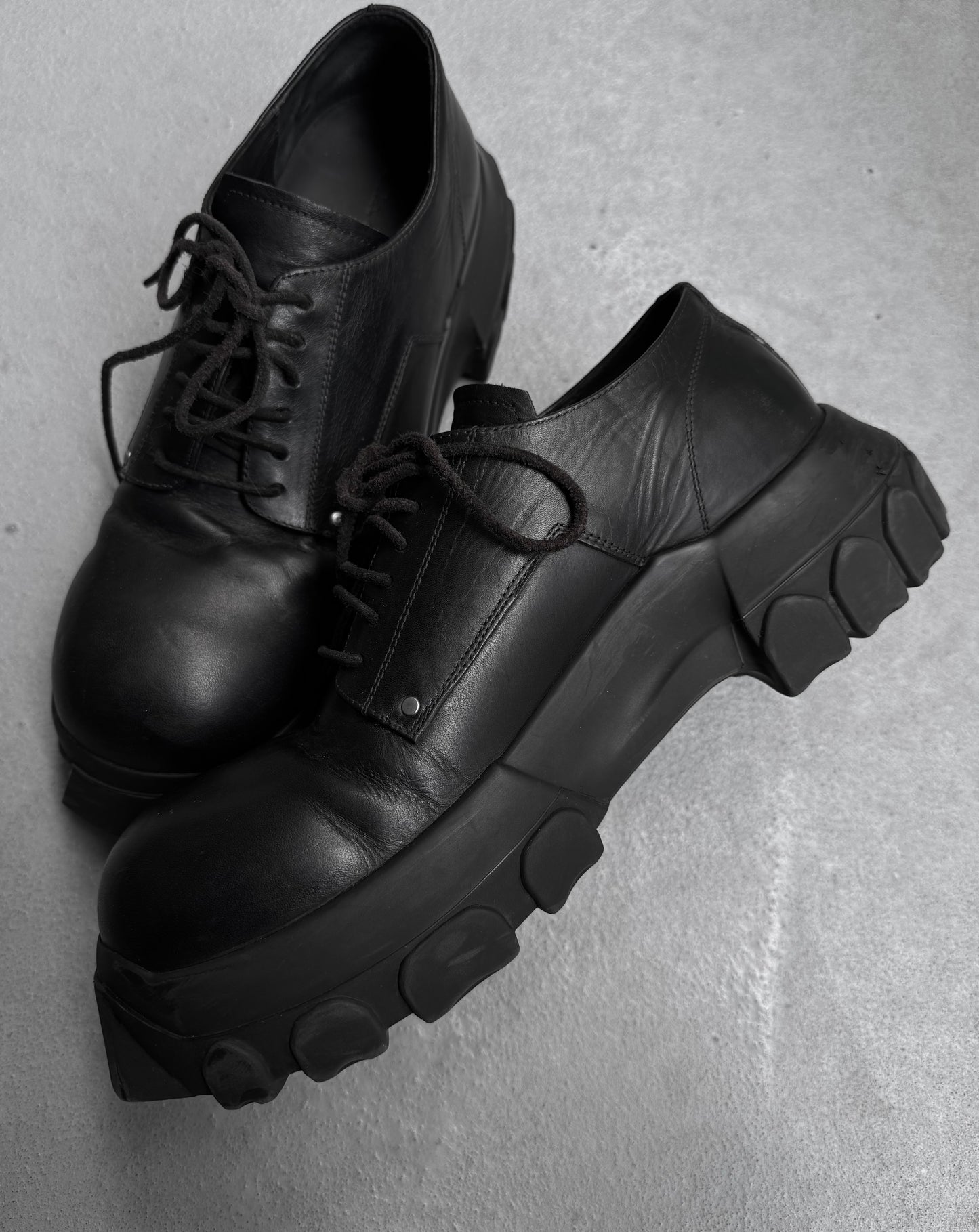 Rick Owens SS24 “LIDO” Bozo Tractor Leather Derbies