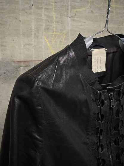 *SAMPLE* Helmut Lang SS01 Bungee Cord Cut Out Lambskin Leather Jacket