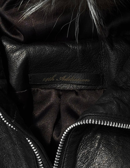 14thAddiction Mohawk ‘Beat-it’ Custom Distressed Sheepskin Leather Cross-zip Jacket