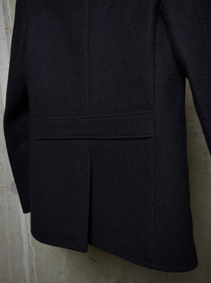 Lad Musician AW11 Charcoal Heavy Melton Wool Wide Collar Peacoat