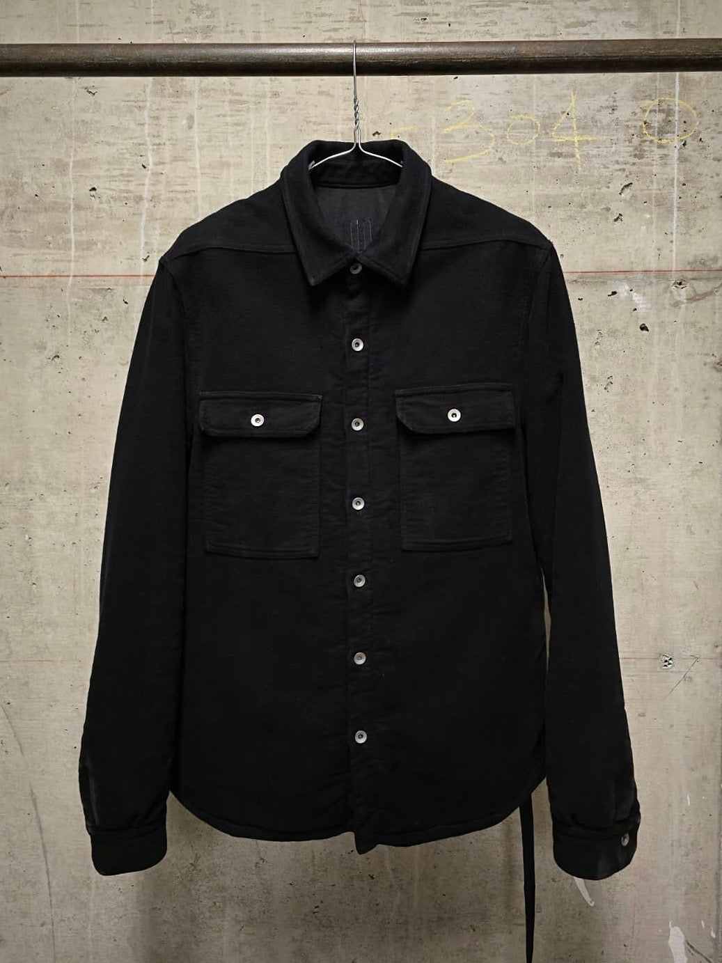 Rick Owens DRKSHDW AW24 "PORTERVILLE" Black Cotton Moleskin 'Outershirt'