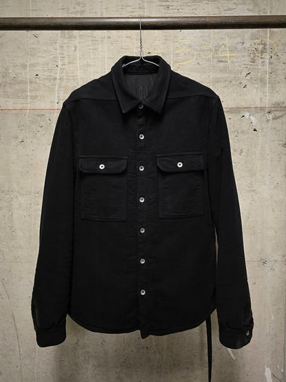 Rick Owens DRKSHDW AW24 "PORTERVILLE" Black Cotton Moleskin 'Outershirt'